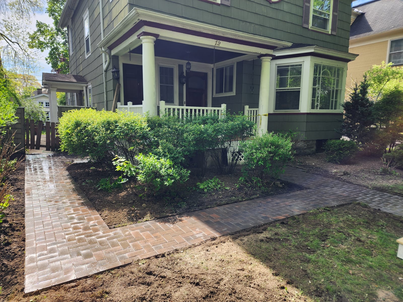 Herringbone front walkway