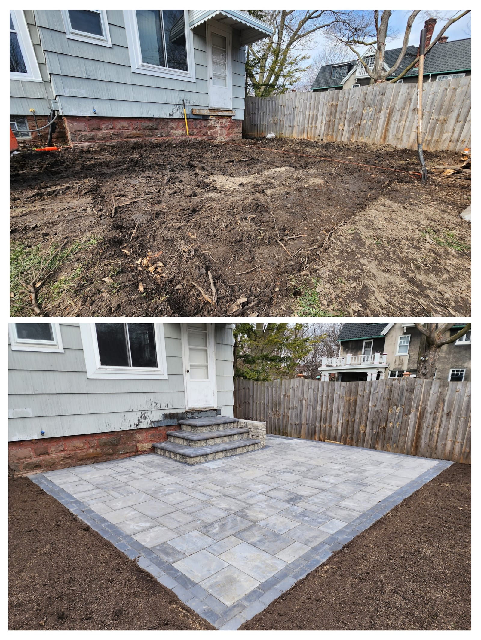 Paver patio install