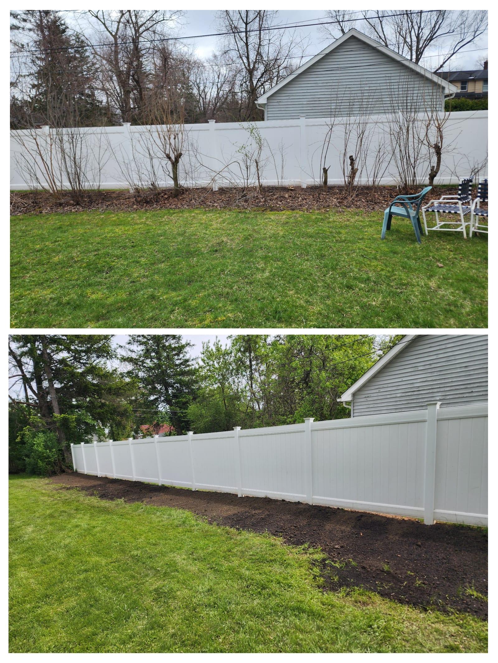 Yard cleanup with new fence